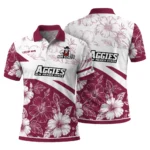New Mexico State Aggies Polo Shirt Personalized Floral Angles Crimson White Best Selling