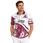 New Mexico State Aggies Polo Shirt Personalized Floral Angles Crimson White Best Selling
