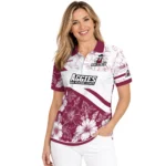 New Mexico State Aggies Polo Shirt Personalized Floral Angles Crimson White Best Selling