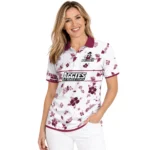 New Mexico State Aggies Polo Shirt Personalized Floral Pinstripe Crimson White Best Selling