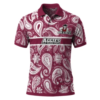 New Mexico State Aggies Polo Shirt Personalized Paisley Band Crimson Best Selling