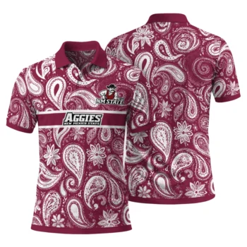New Mexico State Aggies Polo Shirt Personalized Paisley Band Crimson Fashion Forward