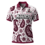 New Mexico State Aggies Polo Shirt Personalized Paisley Florals Crimson White Best Selling