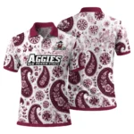 New Mexico State Aggies Polo Shirt Personalized Paisley Florals Crimson White Best Selling