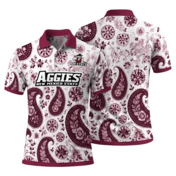 New Mexico State Aggies Polo Shirt Personalized Paisley Florals Crimson White Fashion Forward