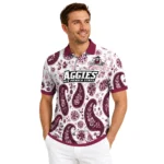 New Mexico State Aggies Polo Shirt Personalized Paisley Florals Crimson White Best Selling