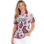 New Mexico State Aggies Polo Shirt Personalized Paisley Florals Crimson White Best Selling