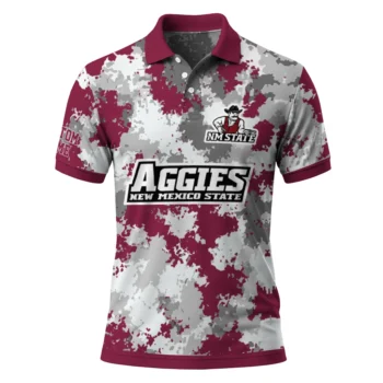New Mexico State Aggies Polo Shirt Personalized Pixel Camo Crimson Best Selling