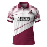 New Mexico State Aggies Polo Shirt Personalized Slanted Stripes Crimson White Best Selling