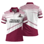 New Mexico State Aggies Polo Shirt Personalized Slanted Stripes Crimson White Best Selling