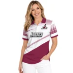 New Mexico State Aggies Polo Shirt Personalized Slanted Stripes Crimson White Best Selling