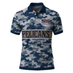 New Orleans Pelicans Polo Shirt - Personalized Camo Band Navy