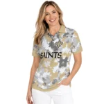 New Orleans Saints Polo Shirt Custom Pixel Camo Gold Best Selling