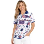 New York Giants Polo Shirt Personalized Floral Pinstripe Blue White Best Selling