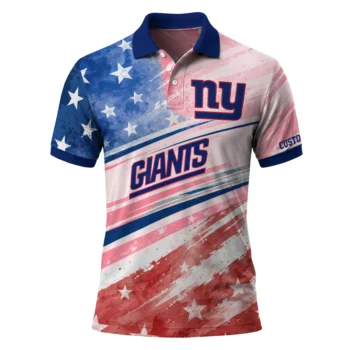 New York Giants Polo Shirt Personalized Star Stripes Red Blue Best Selling