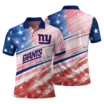 New York Giants Polo Shirt Personalized Star Stripes Red Blue Best Selling