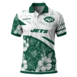 New York Jets Polo Shirt Custom Floral Angles Green White Best Selling