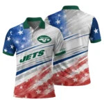 New York Jets Polo Shirt Custom Star Stripes Red Blue Best Selling