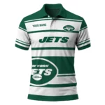 New York Jets Polo Shirt Customized Horizontal Blocks Green Best Selling