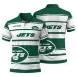 New York Jets Polo Shirt Customized Horizontal Blocks Green Best Selling