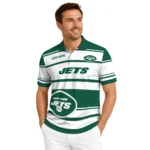 New York Jets Polo Shirt Customized Horizontal Blocks Green Best Selling