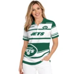 New York Jets Polo Shirt Customized Horizontal Blocks Green Best Selling