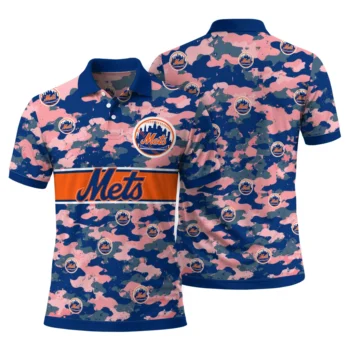 New York Mets Polo Shirt Customized Camo Band Blue Fashion Forward