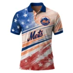 New York Mets Polo Shirt Customized Star Stripes Red Blue Best Selling