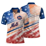 New York Mets Polo Shirt Customized Star Stripes Red Blue Best Selling