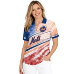 New York Mets Polo Shirt Customized Star Stripes Red Blue Best Selling