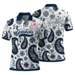 New York Yankees Polo Shirt Personalized Paisley Florals Navy White Best Selling