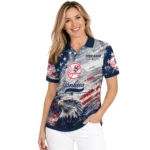 New York Yankees Polo Shirt Personalized Star Brushstrokes Navy Blue Best Selling