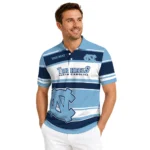North Carolina Tar Heels Polo Shirt Customized Horizontal Blocks Light Blue Best Selling
