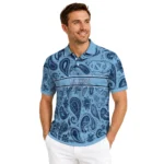 North Carolina Tar Heels Polo Shirt Customized Paisley Band Light Blue Best Selling