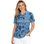 North Carolina Tar Heels Polo Shirt Customized Paisley Band Light Blue Best Selling