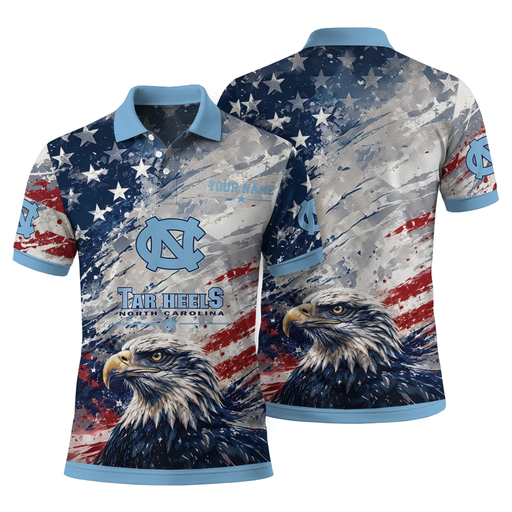 North Carolina Tar Heels Polo Shirt Customized Star Brushstrokes Light Blue Fashion Forward North Carolina Tar Heels Polo Shirt Customized Star Brushstrokes Light Blue Fashion Forward