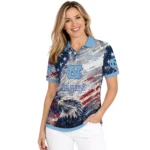 North Carolina Tar Heels Polo Shirt Customized Star Brushstrokes Light Blue Best Selling