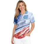 North Carolina Tar Heels Polo Shirt Customized Star Stripes Red Blue Best Selling