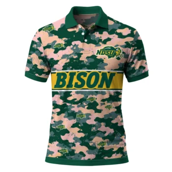 North Dakota State Bison Polo Shirt Personalized Camo Band Green Best Selling