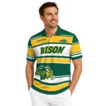 North Dakota State Bison Polo Shirt Personalized Horizontal Blocks Green Best Selling