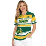 North Dakota State Bison Polo Shirt Personalized Horizontal Blocks Green Best Selling