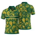 North Dakota State Bison Polo Shirt Personalized Paisley Band Green Best Selling