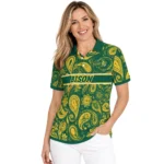 North Dakota State Bison Polo Shirt Personalized Paisley Band Green Best Selling