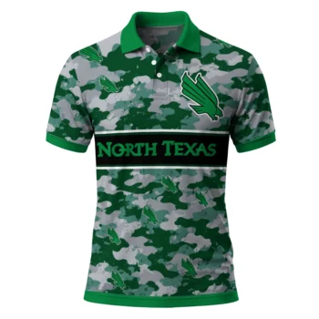 North Texas Mean Green Polo Shirt Personalized Camo Band Green Best Selling