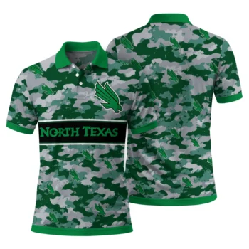 North Texas Mean Green Polo Shirt Personalized Camo Band Green Fashion Forward