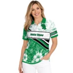 North Texas Mean Green Polo Shirt Personalized Floral Angles Green White Best Selling