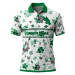 North Texas Mean Green Polo Shirt Personalized Floral Pinstripe Green White Best Selling