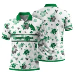 North Texas Mean Green Polo Shirt Personalized Floral Pinstripe Green White Best Selling