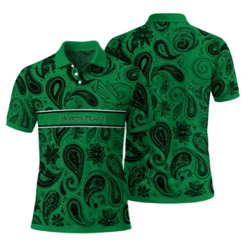 North Texas Mean Green Polo Shirt Personalized Paisley Band Green Fashion Forward