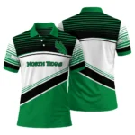 North Texas Mean Green Polo Shirt Personalized Slanted Stripes Green White Best Selling